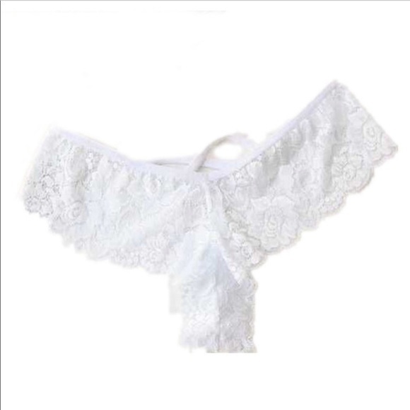 Sexy white crisscross panty high sides Medium New - Picture 1 of 3